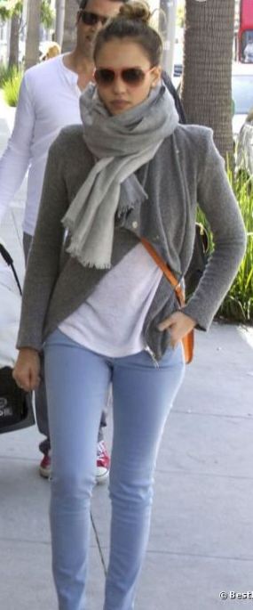Jessica Alba in Paris Uniform