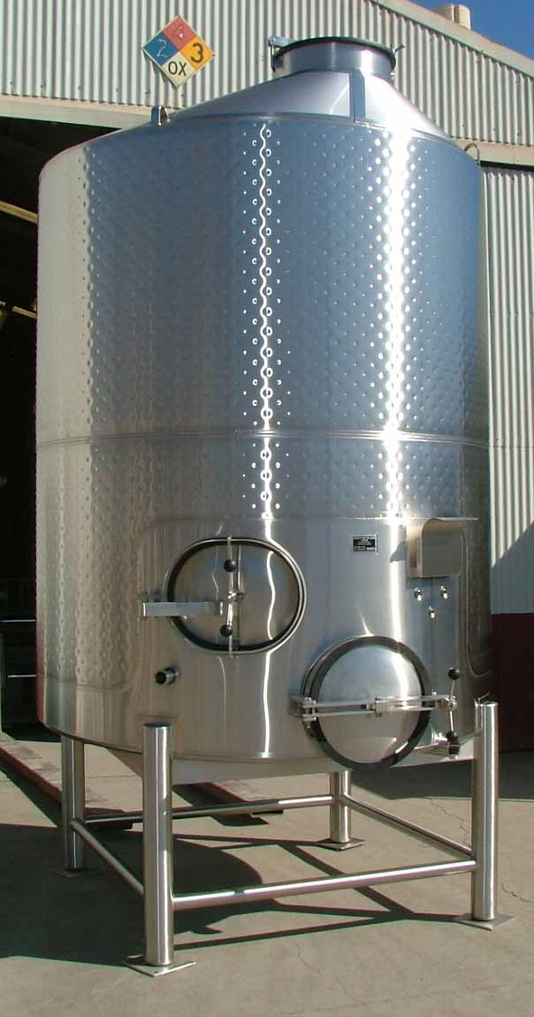 Custom 2000 gallon wine fermentation storage tank by Quality Stainless Windsor CA